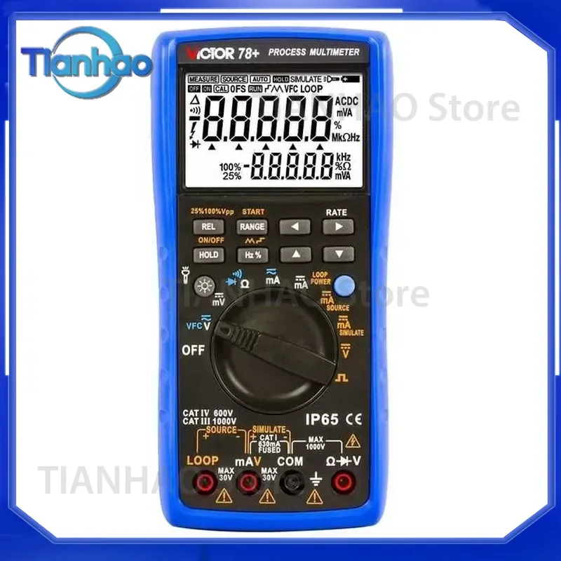 for VICTOR 78+ RTS Digital Process Multimeter 6000 Counts with Simultaneous Power Source and Current Measurement 2 in 1