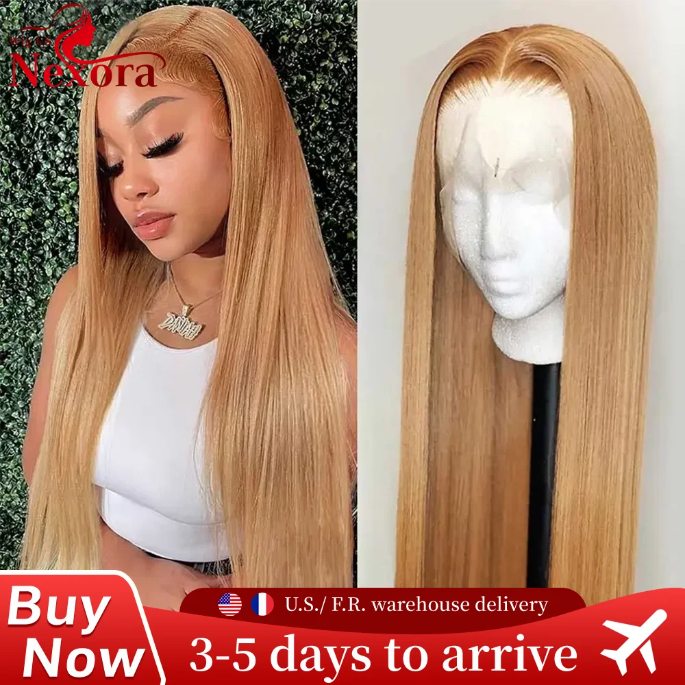 27 العسل شعر بشري أشقر باروكة 13x4 13X6 Hd الدانتيل الباروكة الأمامية 30 بوصة البرازيلي شعر طبيعي مفرود شعر مستعار قبل قطعها للنساء #1