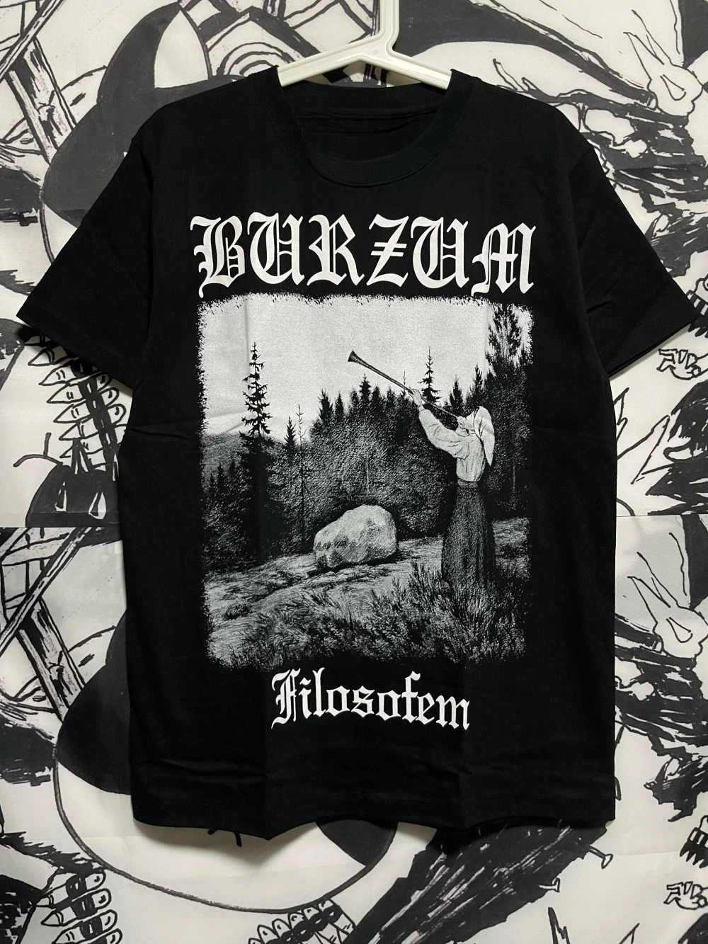 Burzum Band printed imported European and American metal 100% pure cotton men's summer printed T-shirt