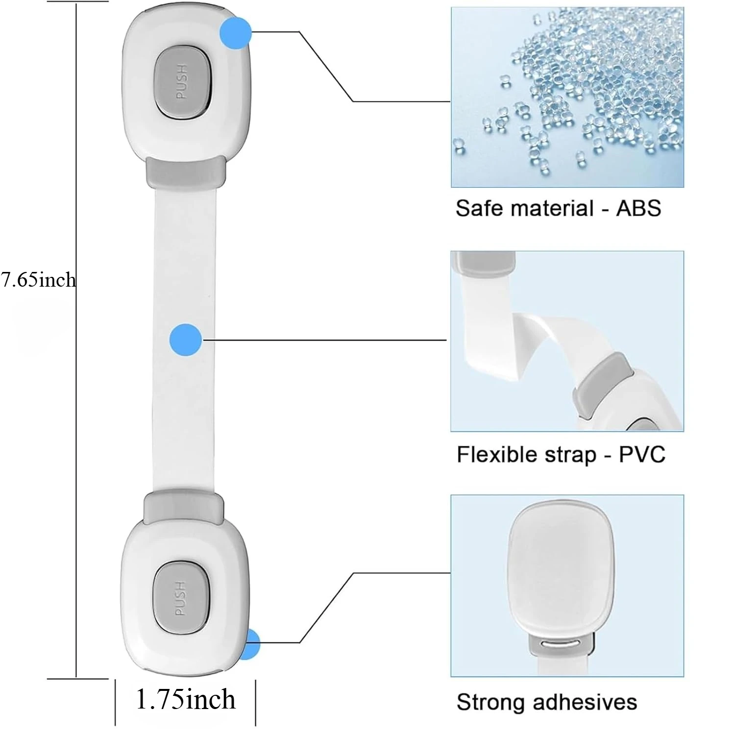 أقفال أمان لخزانة الأطفال (3-10 قطع) سهلة التركيب بدون حفر مناسبة للخزائن والأدراج والثلاجات والأفران وما إلى ذلك