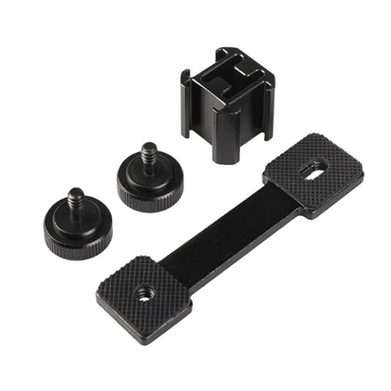 

3 in 1 Hot Shoe Mount Adapter Triple Hotshoe Extension Rod Bracket Monitors Stand for Cameras Mobile Phones