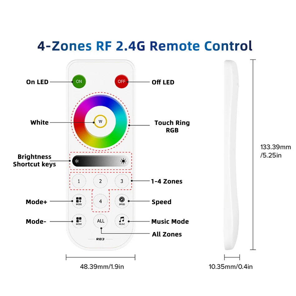 Sp63be Spi Rgb + Pwm Enkele Kleur Led Controller Dc 5V 12V 24V 2 In 1 Slimme Bluetooth Muziek Magische Dimmer & 2.4G Rf Touch Afstandsbediening