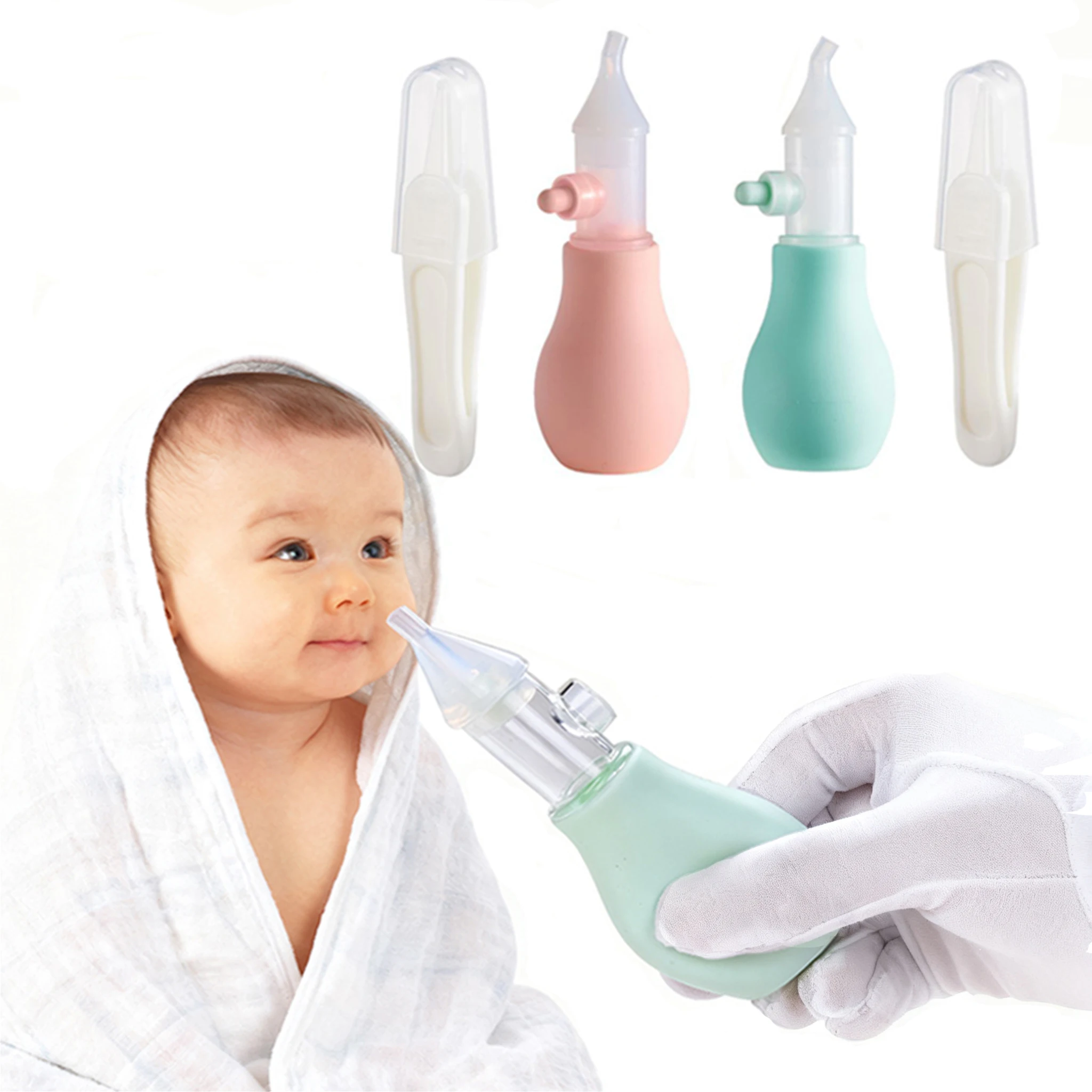 Baby Silicone Nasal Aspirator Tweezers Nose Cleaner Tool Kids Soothing Nose Cleaning Device Nasal Cleaning Tools