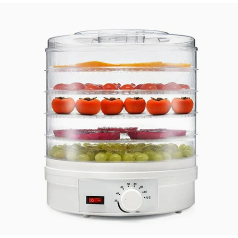 5-Layer Transparent Food Dehydrator Fast Drying Fruit Vegetable Meat Jerky Herb Pet Food Dryer Household Small Dried Fruit Maker