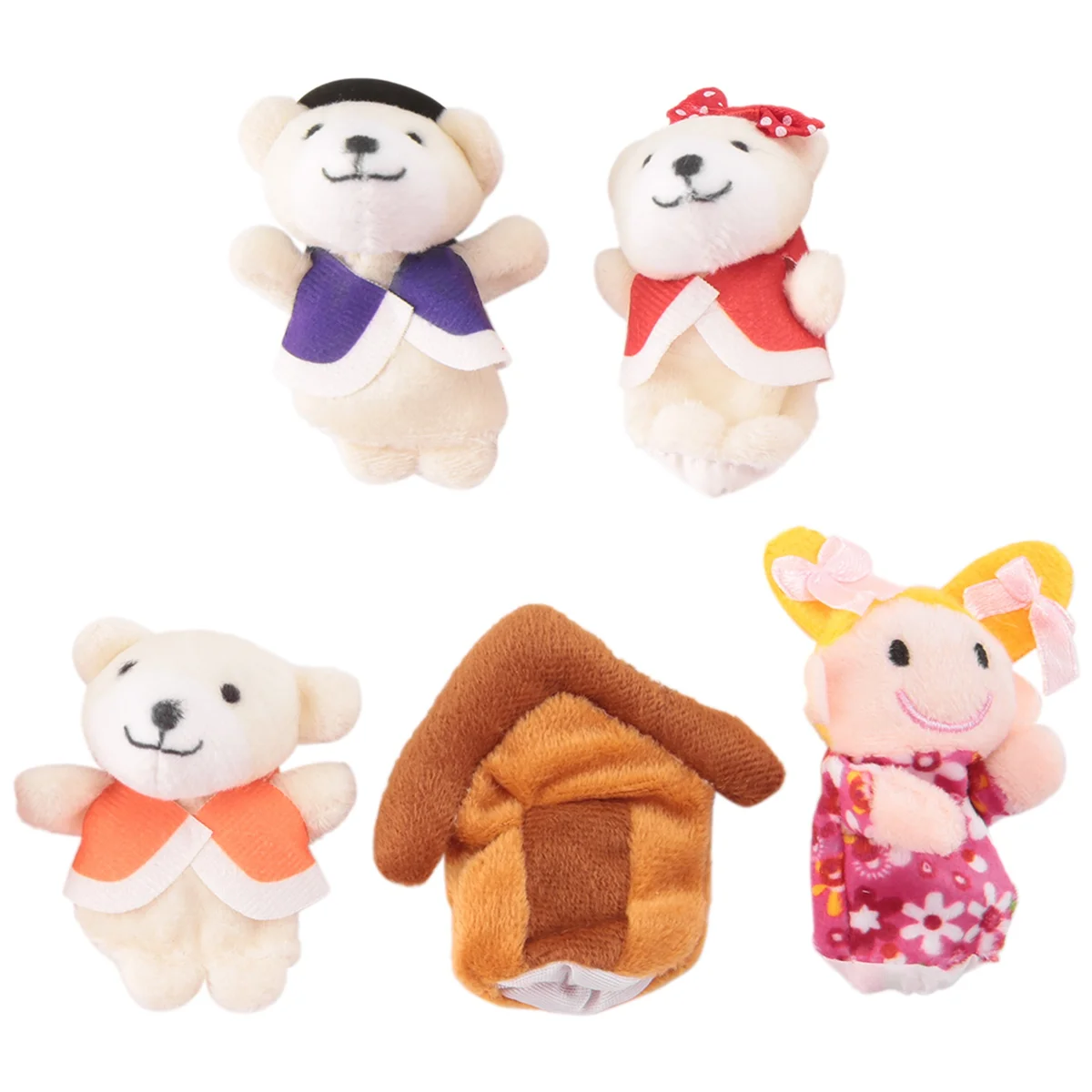 Lot of 5 pcs Finger Puppets Fairytale Fairy Tale Goldilocks and Three Bears