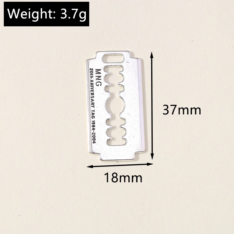 10pcs Silver Color Big Razor Blade Charms for DIY Jewelry Making