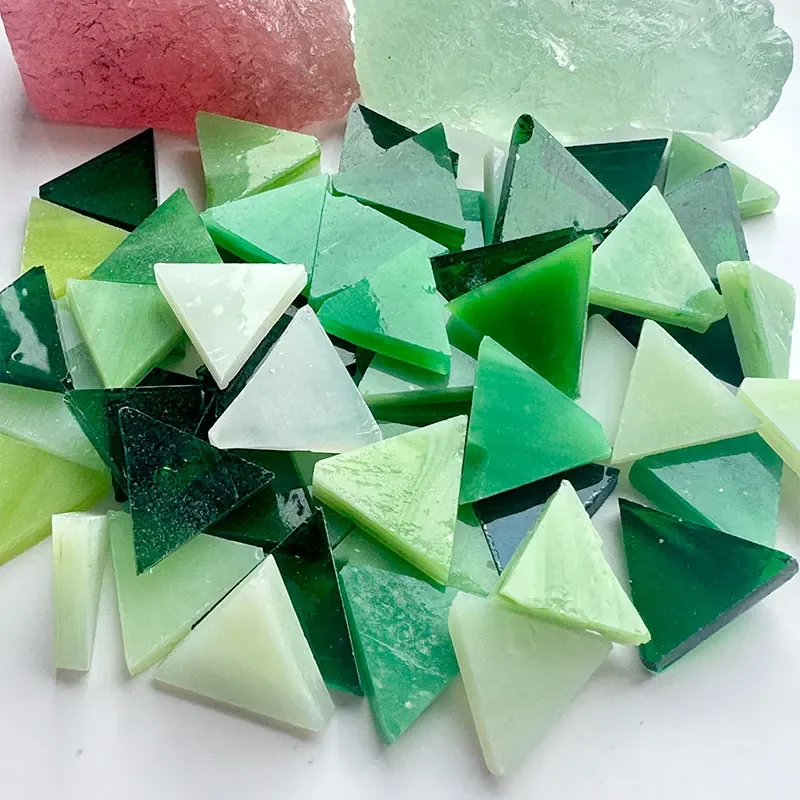 

50g Triangle Translucent Mica Mosaic Tiles Colorful Glass Tile DIY Mosaic Making for Craft Arts Accessories 918