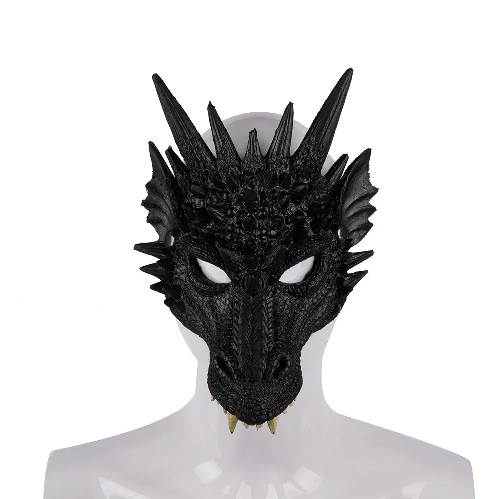 ใหม่ฮาโลวีน Props 4D Dragon Mask หน้ากากใบหน้าครึ่งสำหรับเด็กวัยรุ่นฮาโลวีนเครื่องแต่งกาย PARTY ตกแต่งผู้ใหญ่ Dragon คอสเพลย์ Props