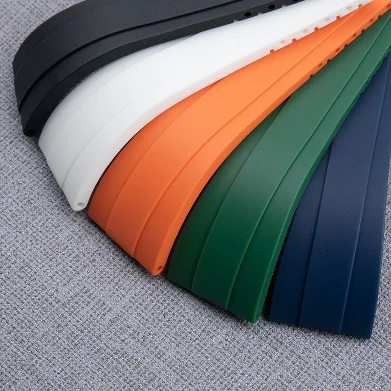 20mm seamless connection curved end link with soft rubber strap set watchband sub Rolex GMT stainless fold buckle