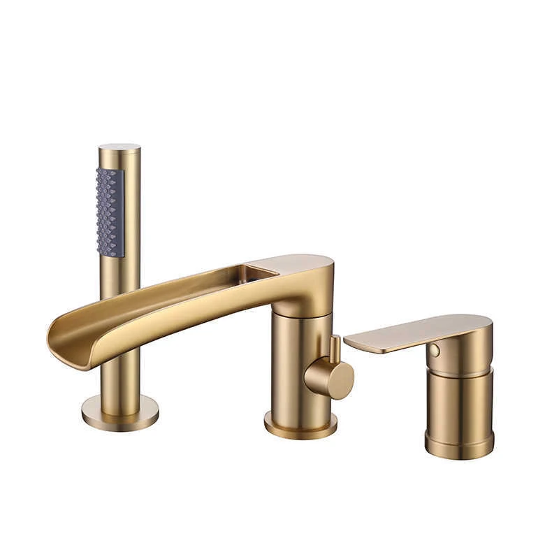 LUSA New design deck mounted bathtub faucet with hand shower bathroom bathtub basin faucets