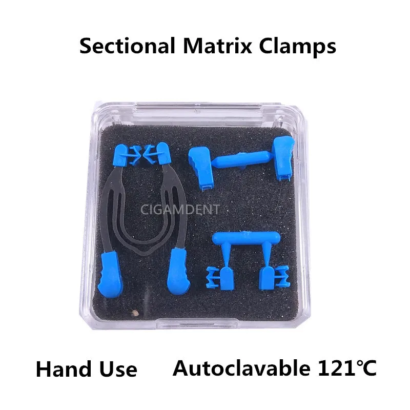 1Kit Dental Matrix Bands Ring Holder Sectional Matrices Clip Wedges Retainer Clamps For Composite Resin Filling Instruments