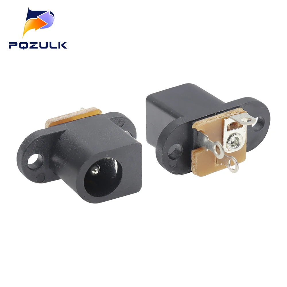 10PCS DC017 DC Female Power Socket 5.5mm*2.1mm With Ear Screw Hole dc-017 DC Socket Adapter Connector Jack