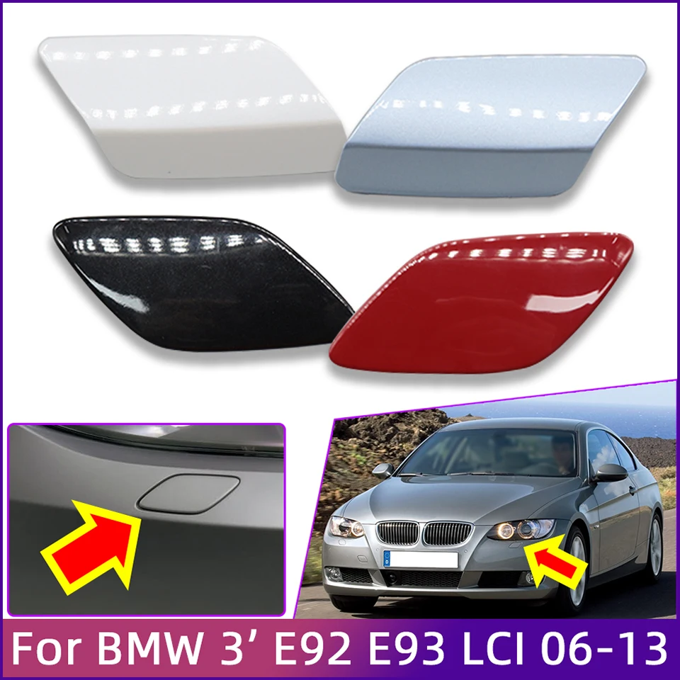 For BMW Headlight Washer Nozzle Cover For E92 E93 LCI 320 325 330 335 M Coupe Convertible 2006-2013 Painted Washer Jet Cover