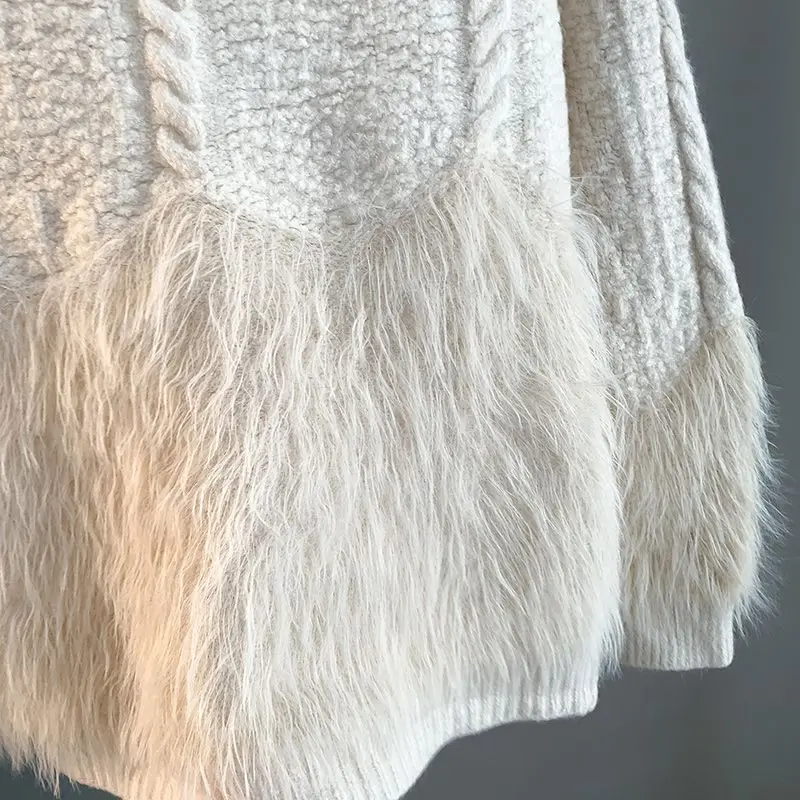 Autumn and Winter New Korean Version Lazy Style Sweater Knitted Cardigan Jacket for Women with a High-end Feel as an Extra Top