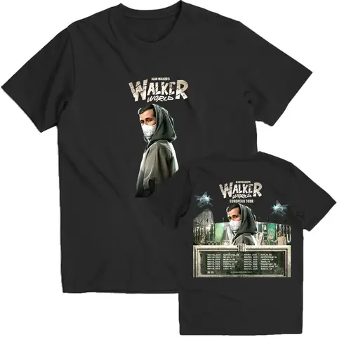 Alan-Walker 월드 투어 2025 티셔츠, 코튼 하이 퀄리티, 부드러운 남성 티셔츠, 라운드 넥, 힙합, 남녀공용 스트리트웨어