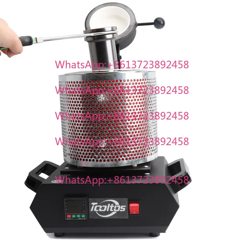 Small Gold Silver Copper Aluminum Metal Induction Melting Furnace Graphite Crucible Furnace Fast Melting with Protective Net