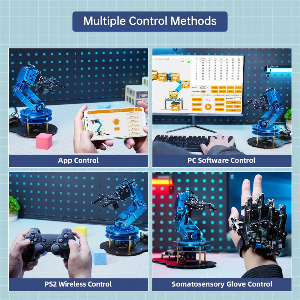Hiwonder 6 DOF Robot Arm LeArm Visual Speech Manipulator Mechanical Arm STM32/51/ESP32 Open Source Program Robot