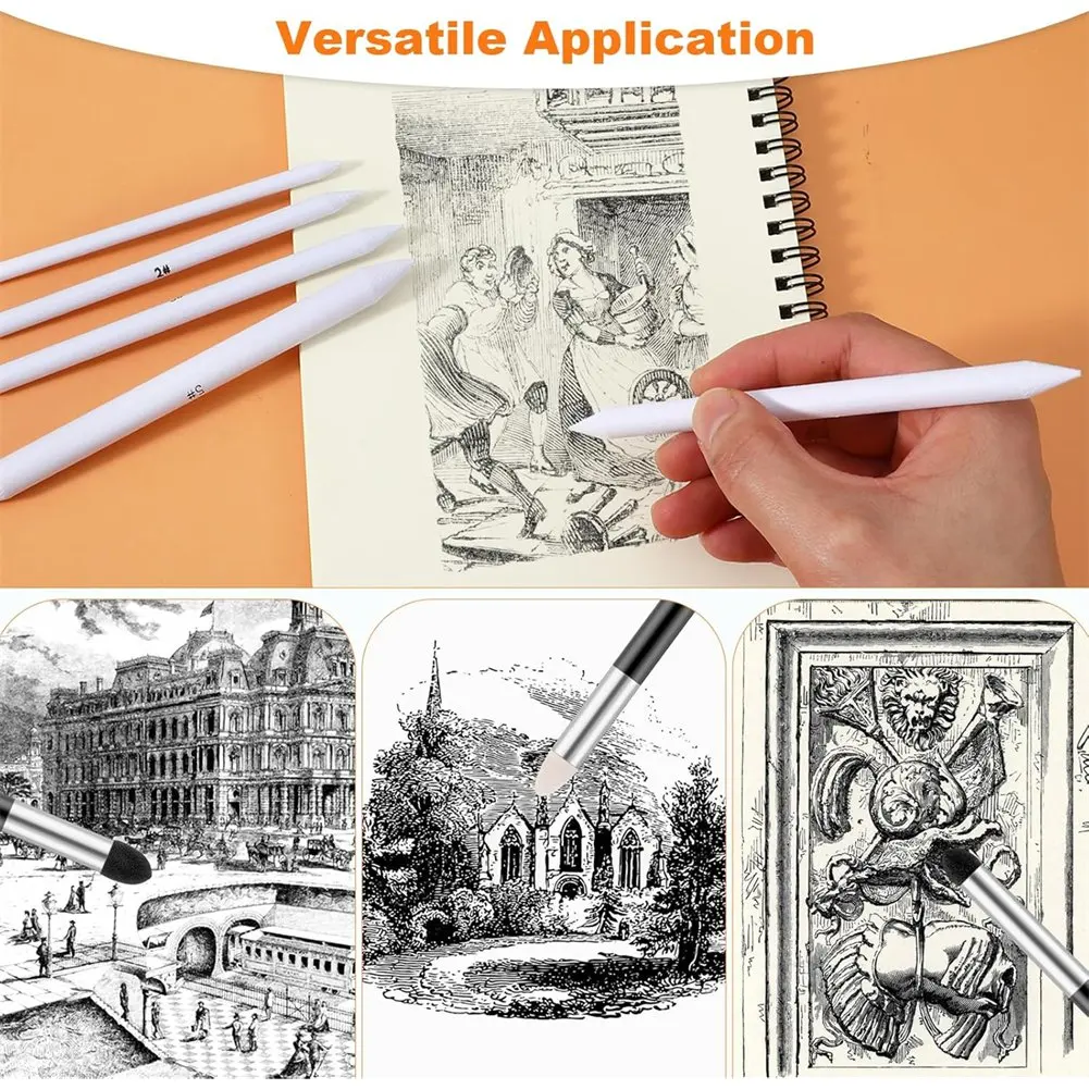 A008 9 Pcs Blending Stumps for Drawing, Blendings Sticks Drawing Art Blenders for Student Artist Charcoal Sketch
