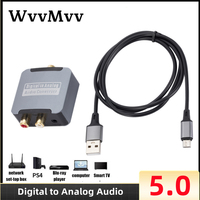 WvvMvv Digital to Analog Audio Converter Adapter Optical Fiber Toslink Coaxial Signal To RCA RL Decoder Amplifier With Bluetooth