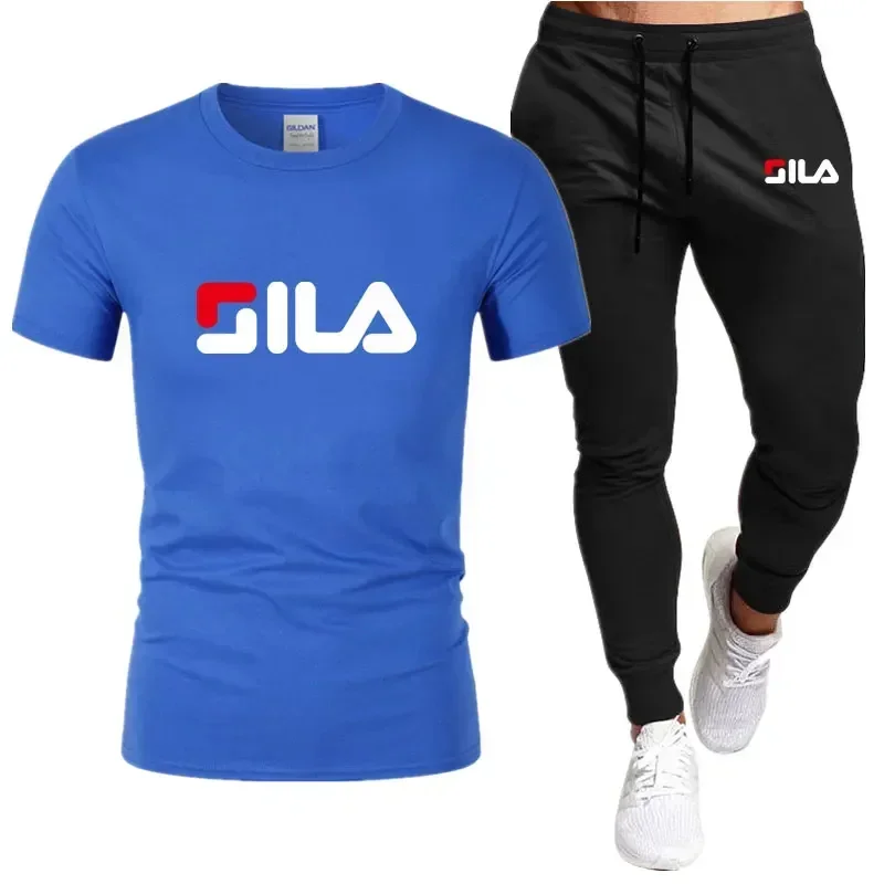 T-shirt estiva di vendita calda pantaloncini 2 pezzi set Casual Brand Fitness pantaloni corti magliette in cotone Hip Hop Fashicon tuta da uomo