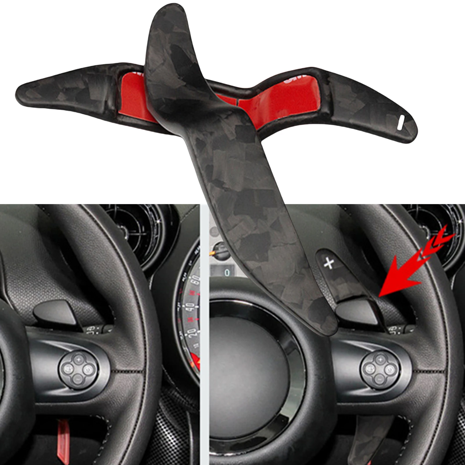 

2PCS Car Steering Wheel Shifter Paddle Extension Trim For BMW Mini R55 R56 R57 R58 R59 R60 R61