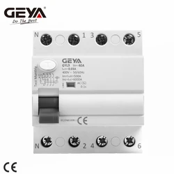 GEYA GYL9 AC Residual Current Circuit Breaker Differential Breaker Safety Switch 4P 25A 40A 63A 100A