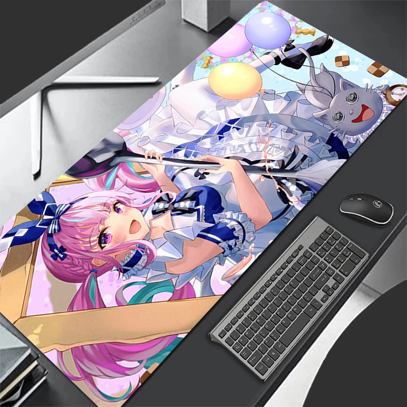 Mousepad Computer Gaming Accessories Keyboard Pad Office PC Rubber HD Mouse Pad Decoracion H-hololive Minato Aqua Desk Mouse Mat