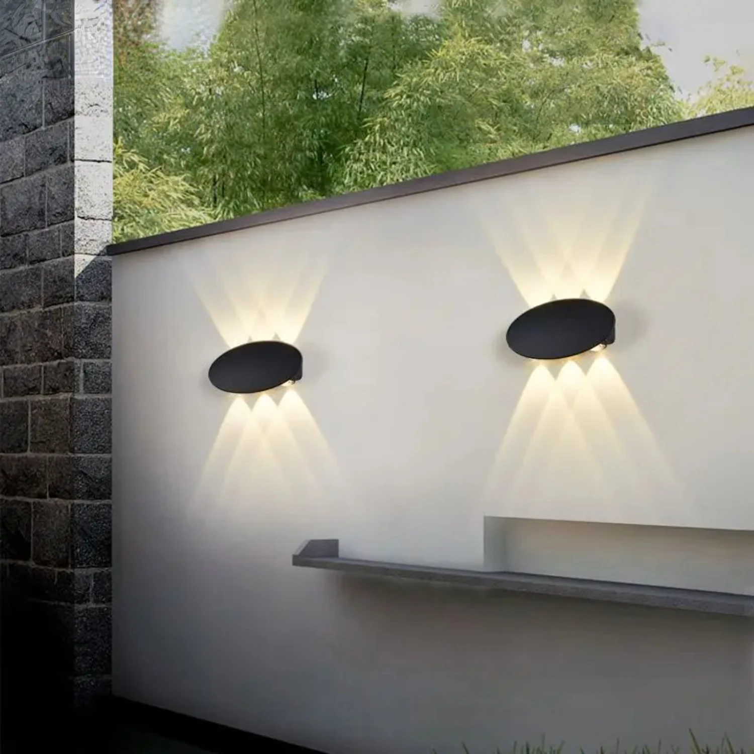 New Stylish and energy-efficient warm white LED wall light - perfect for creating a tranquil outdoor ambiance. Add a touch of so