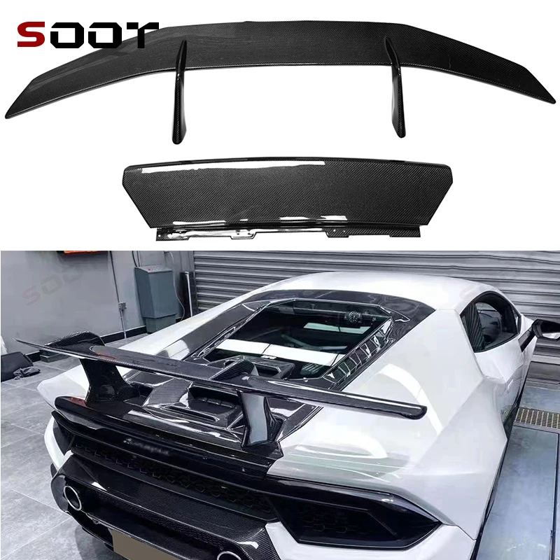 

For Lamborghini Huracan EVO LP610 LP580 Carbon Fiber Tail fins Rear Spoiler Duckbill Car Wing Retrofit rear wing Car Auto Parts