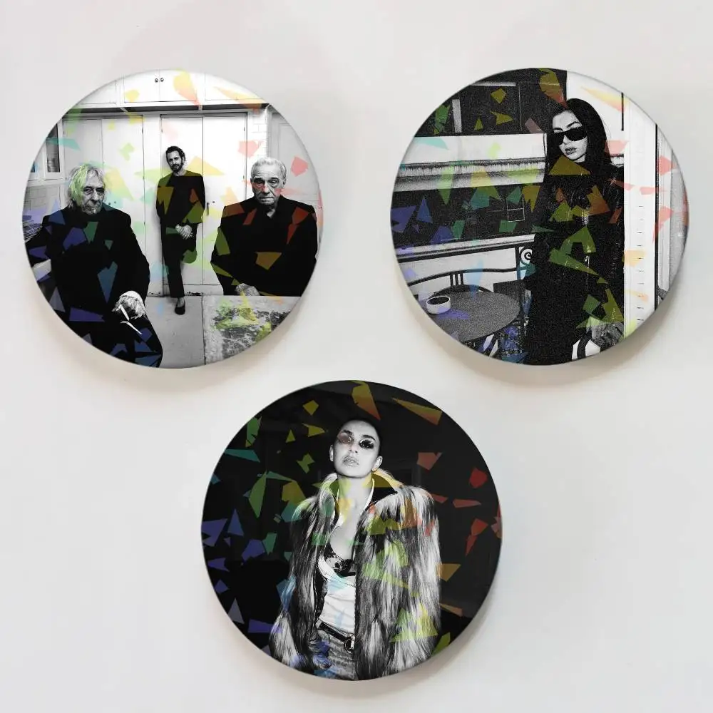 Singer C-ChaRli XcX Fashion Round Badge for Backpack Accessories Laser Lapel Pins Jewelry Gifts
