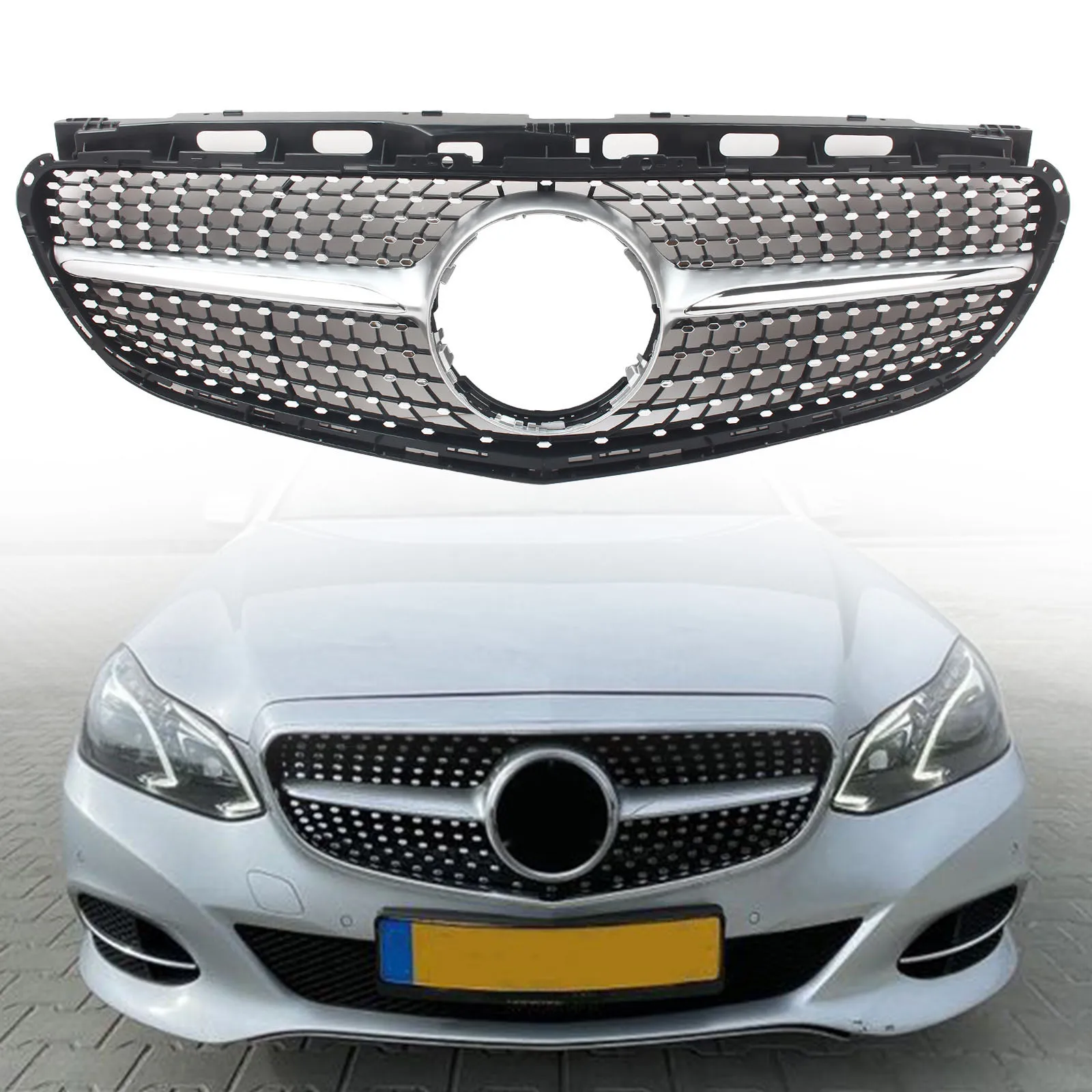 Front Mesh Grille Auto Part Front Bumper Grille GT Grill 2014-2016 For Mercedes Benz E Class W212 4 Door  E200 E250 E350 E550