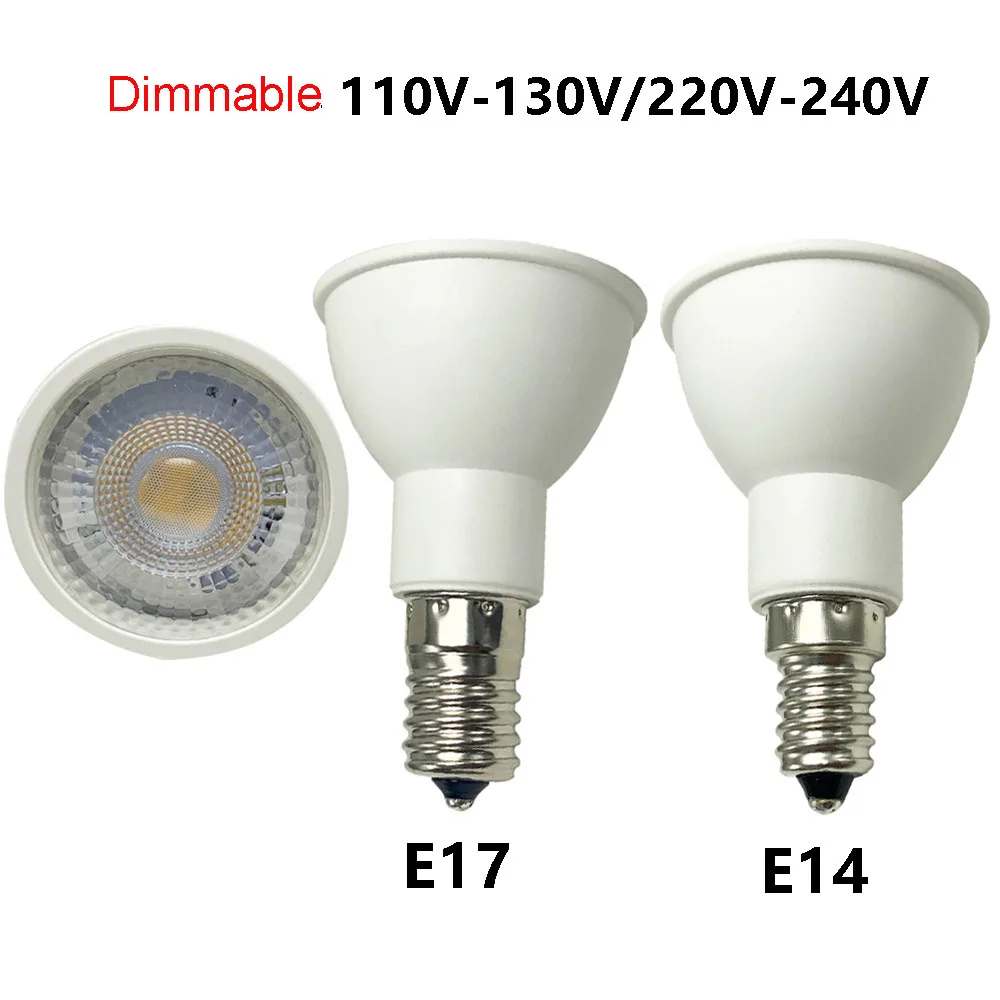 10pcs Dimmable 110v 120v 220v 230v  E14 E17 LED Spotlight 7w LED Bulb Lamp 3000k 4000k 6000k  Replace 50w 60w 70w Halogen Bulb