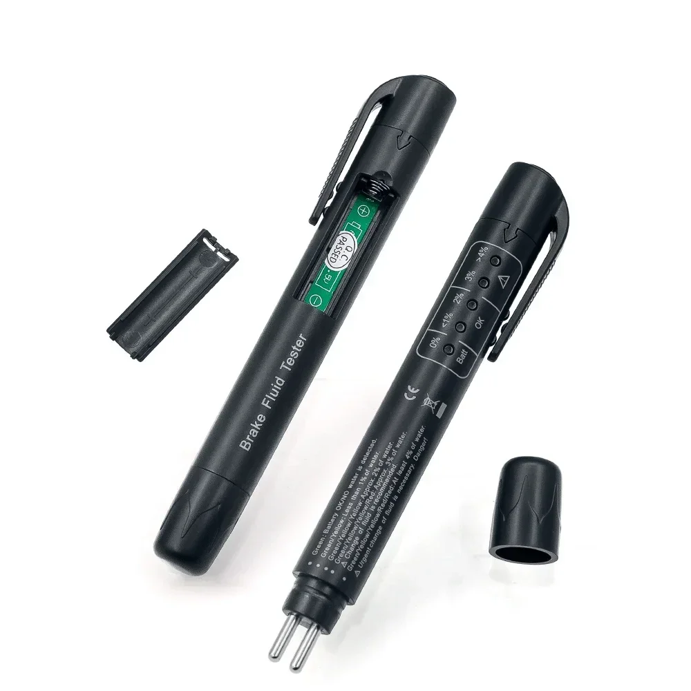 Tester płynu hamulcowego Pen 5-wyświetlacz wskaźnika LED dla DOT3/DOT4 eelektroniczny Tester płynu hamulcowego Tester oleju Cyfrowe narzędzie do