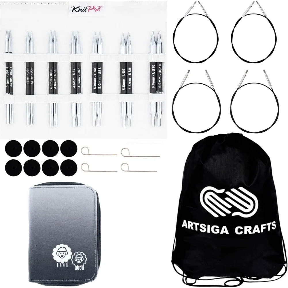 

Набор сменных круглых игл 4 дюйма с футляром и аксессуарами