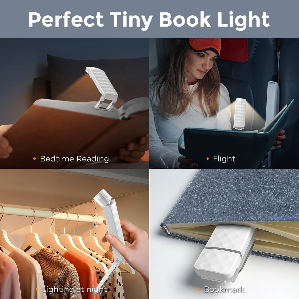 Rechargeable Reading Light with 3 Color & 5 Brightness, Adjustable Angles Portable Book Lamp for Bed,30 Mins Timer for Kids Room