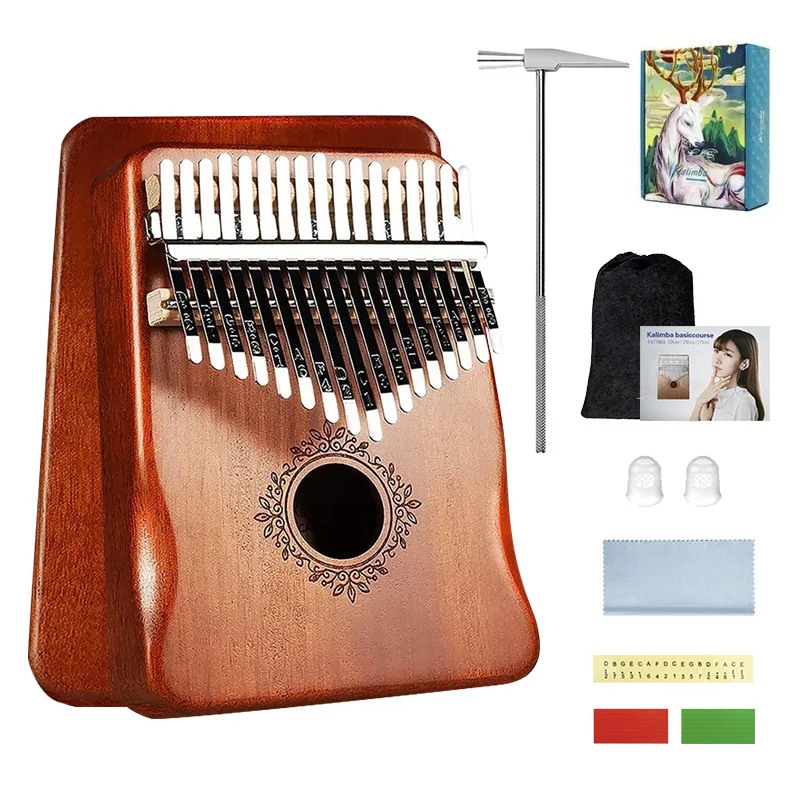 

17 key Perfect Gauntlets Piano Mahogany kalimba Musical Instrument Beginners Thumb Piano With Accessories Wood acoustic musical