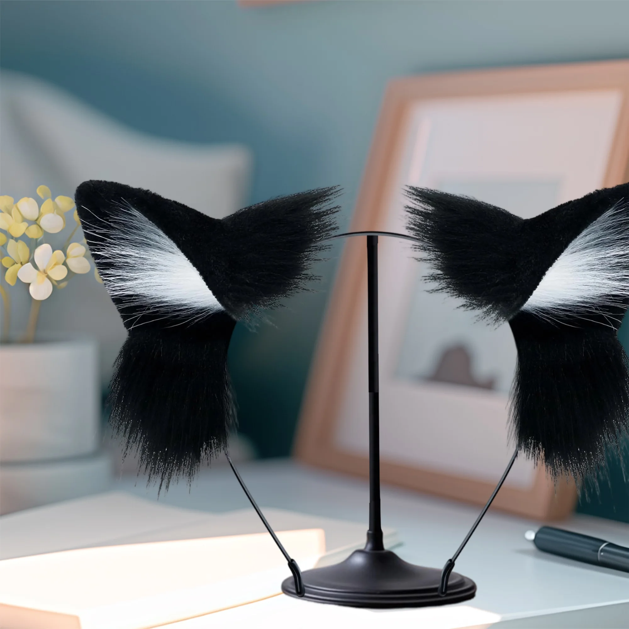 عصابة رأس على شكل آذان قطة سوداء للنساء، إكسسوارات شعر لطيفة للهالوين، غطاء رأس للحفلات التنكرية للبالغين #2