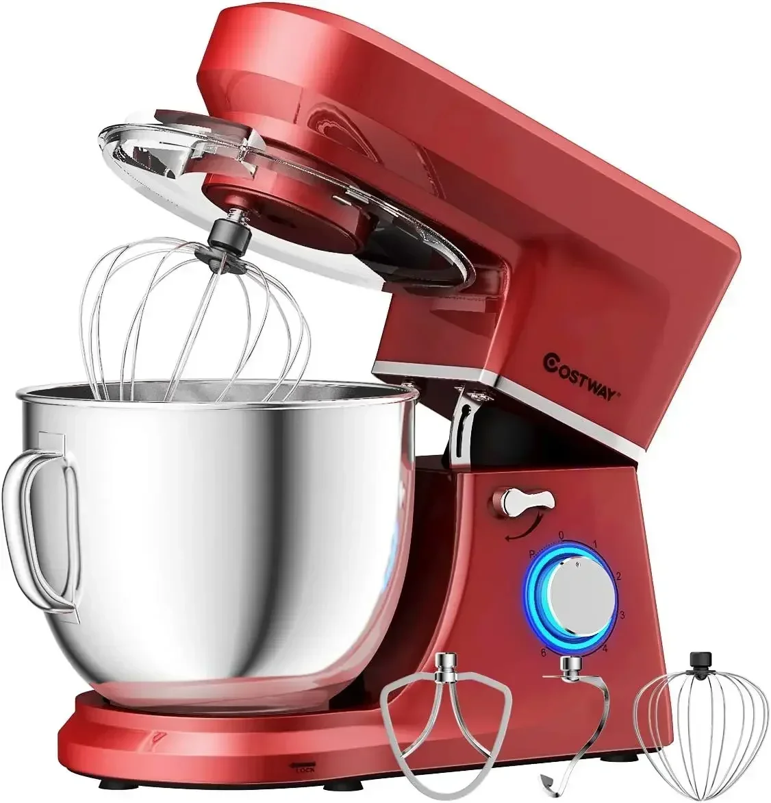 

COSTWAY Stand Mixer,6-Speed 7.5 QT Tilt-head Electric Kitchen Food Mixer 660W with Stainless Steel Bowl,Dough Hook,Beater, Whisk