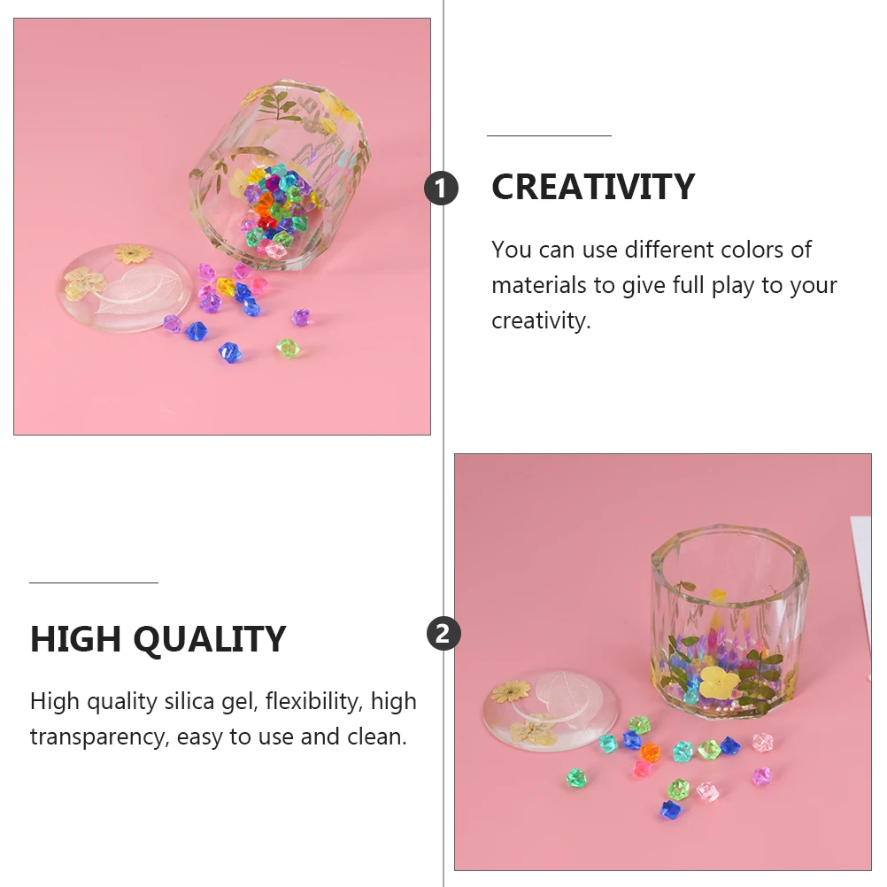 

Cylindrical Storage Box Mold Jewelry Organizer Mould Silicone DIY Resin Making Crystal Epoxy Boxes