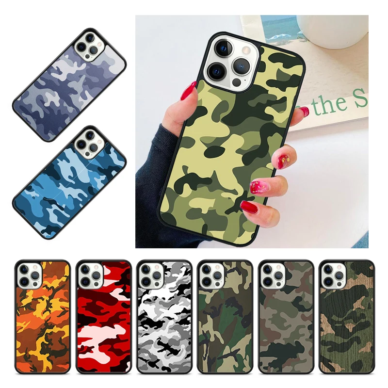 Army Camo Camouflage Pattern Phone Case Cover For iPhone 15 16 14 13 12 Pro Max mini 11 Pro Max XS XR Plus Coque Shell