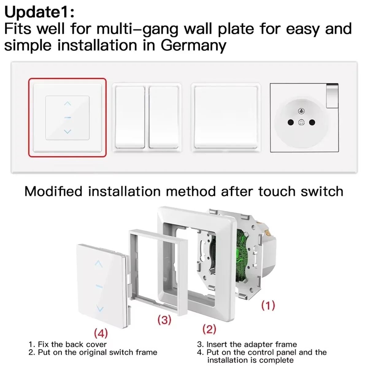 A002 WiFi Smart Curtain Switch Touch للستائر الآلية والستائر الدوارة تعمل على تطبيق Tuya Smart Life