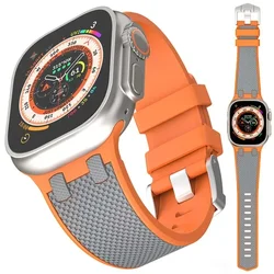 Carbon Fiber Strap for Apple Watch Ultra3 49mm Silicone Band 45 44 42mm Men Sport Bracelet For iWatch Series11 10 9 8 7 6 4 5 se
