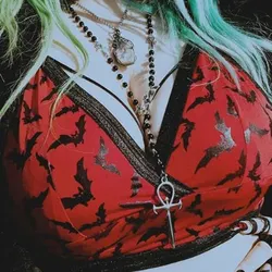 Vampire Ankh Rosary Necklace Occult Goth Ankh Beads Bat Gothic Vampire Vampiric Beaded Egyptian Tradgoth Jewelry Gift Handmade