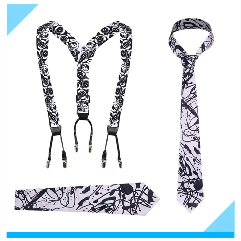 

The Mask Fantasia Tie Men Stanley Cosplay Necktie Ipkiss Shoulder Strap Halloween Carnival Party Roleplay Costume Accessories