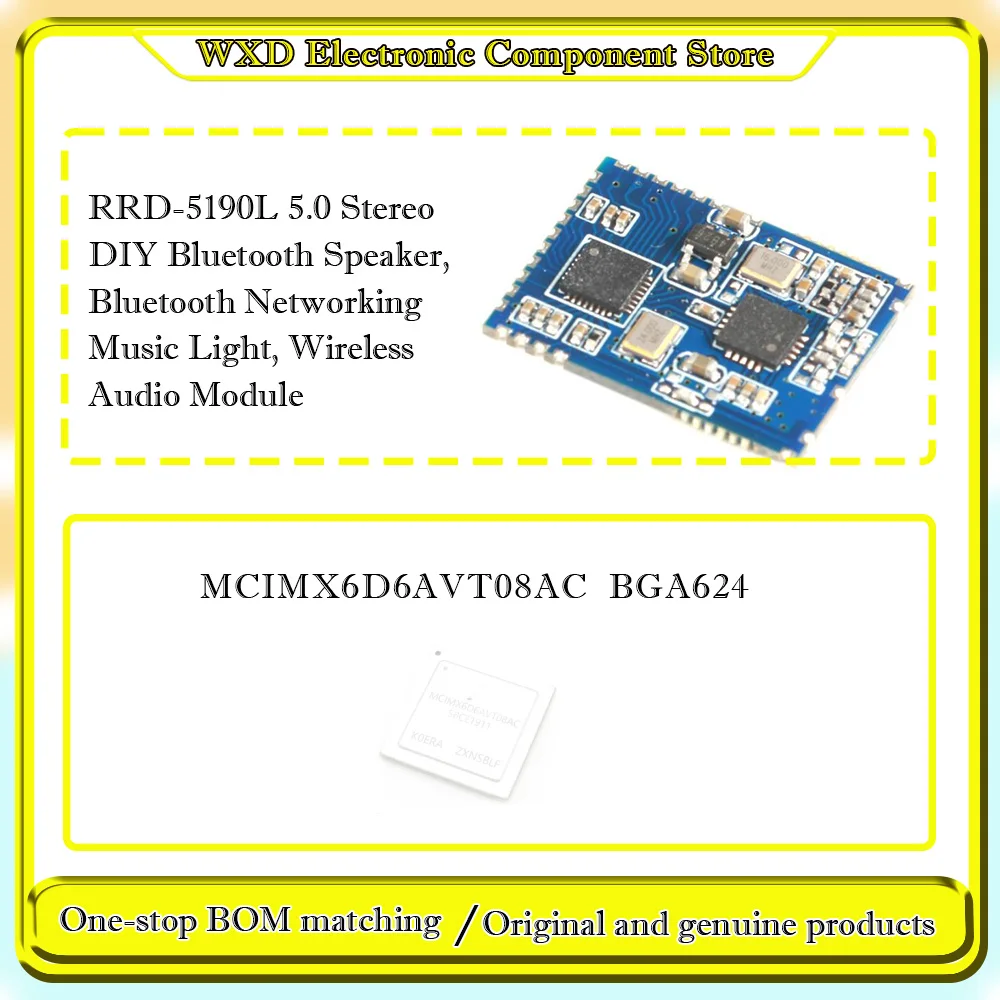 

MCIMX6D6AVT08AC AD 10AC AD RRD-5190L 5.0 Stereo DIY Bluetooth Speaker, Bluetooth Networking Music Light, Wireless Audio Module