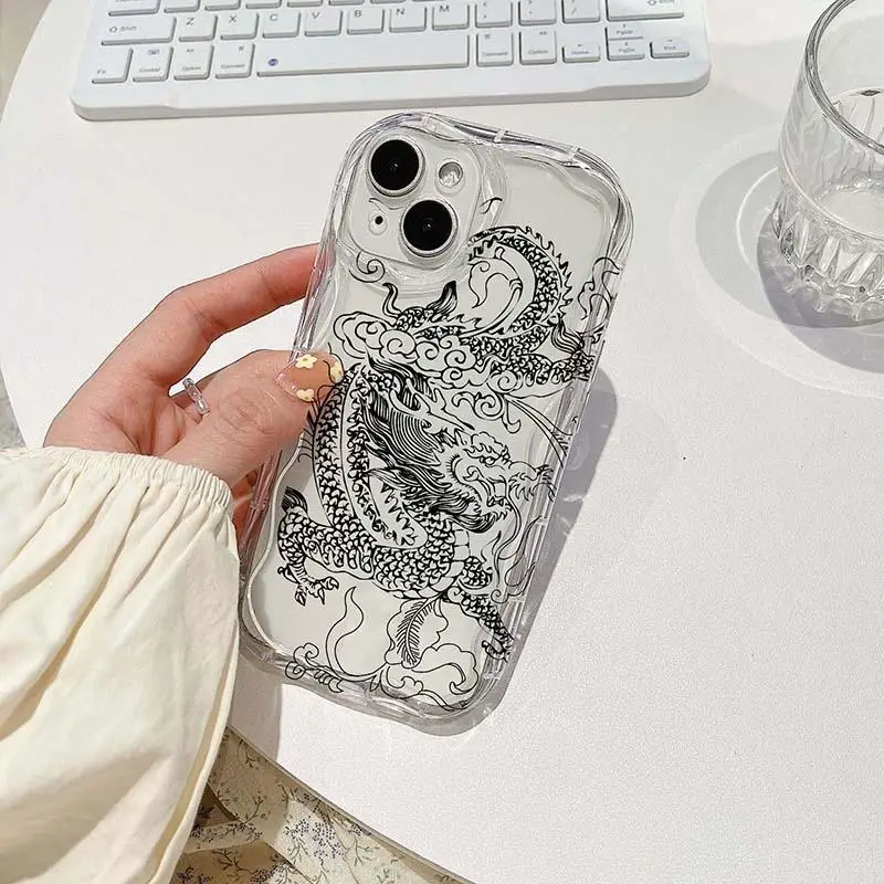 Luxury Dragon Totem Phone Case for Realme C55 C67 C65 C35 C33 C21Y C25Y C30 C30S C21 C20 C15 C12 8 12 5G 10 11 12 Pro Plus Cover