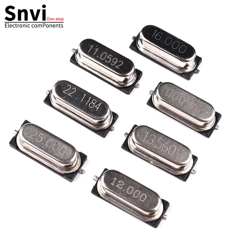 

Snvi 10PCS 4Mhz 6Mhz 8Mhz 12Mhz 16Mhz 20Mhz 24Mhz 4.000mhz 8.000mhz SMD Quartz Crystal Resonator Passive Oscillator HC49S