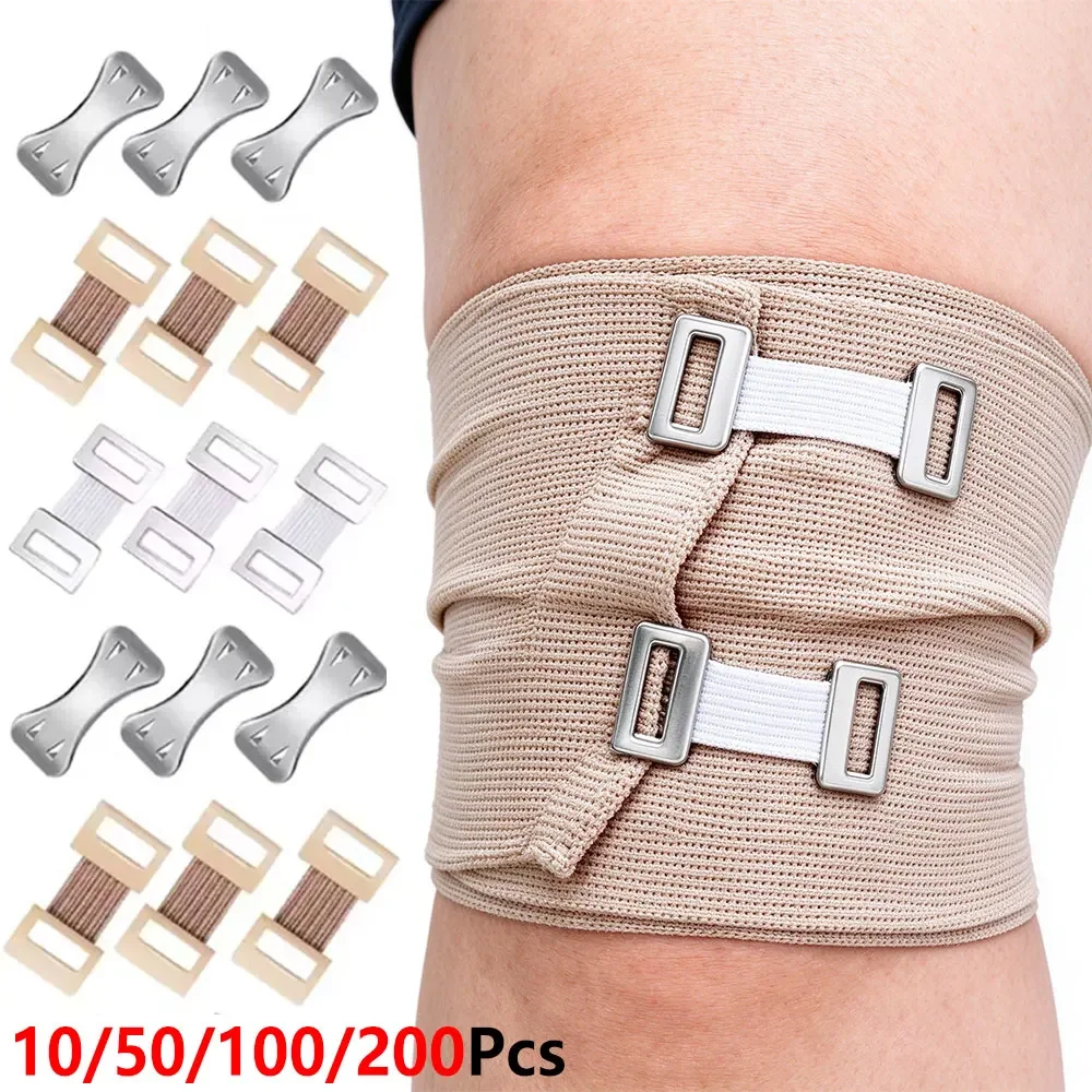 10/50/100/200Pcs Bandage Clips, Metal Elastic Wrap Fastening Clasps, Universal Replacement Clips for Crepe & Elastic Bandages