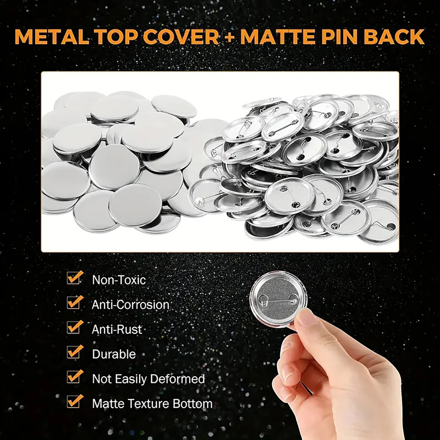 100Sets 25mm Button Maker Supplies Blank Button Making Supplies Metal Round DIY Badge Maker Part Kit for Button Maker Machine