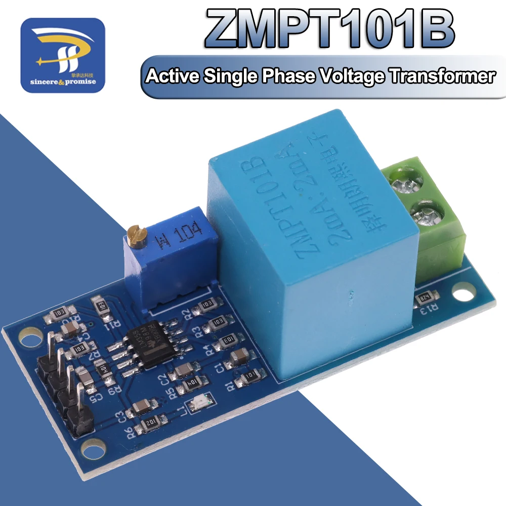 Active Single Phase Voltage Transformer Module AC Output Voltage Sensor Mutual Inductance Amplifier for Arduino Mega ZMPT101B